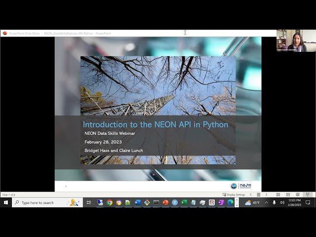 Data Skills Webinar: Intro to NEON API in Python