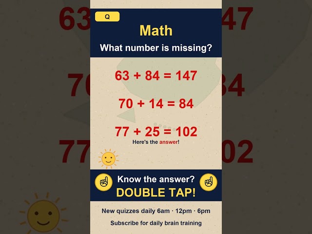 Can you solve it? Brain Quiz #96 - DOUBLE TAP if you know it! #quiz #shorts