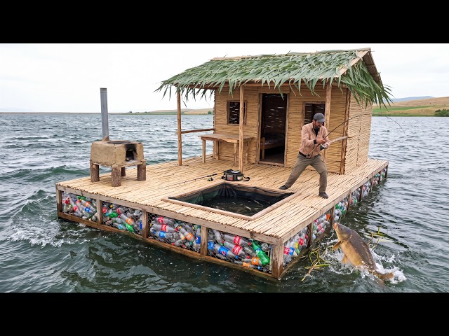Survival 3 Days in the Middle of the Sea in a Shelter of 2500 Bottles -12 kg Fish Escaped