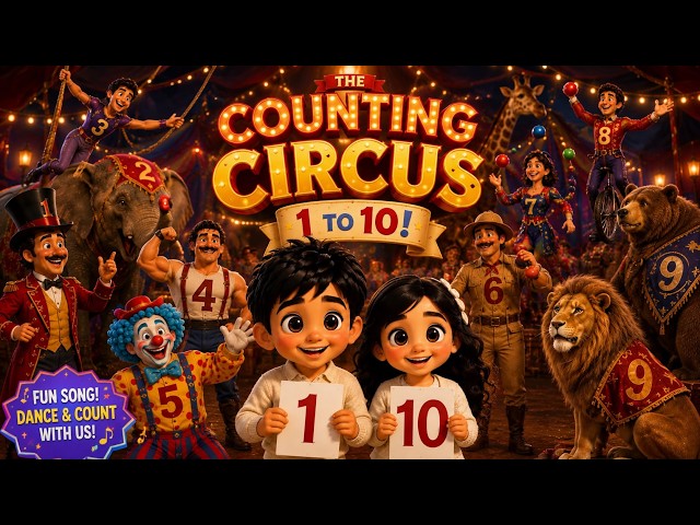 Learn to Count 1 to 10 🎪 | Dance and Move Counting Song for kids | Adam & Dana