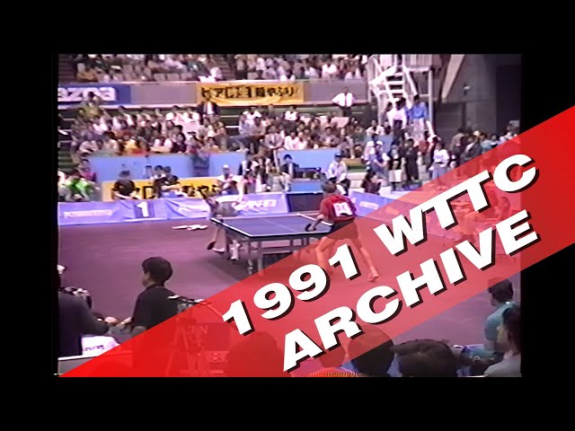 1991 World Championships - Men's Singles: Jan Ove  Waldner (SWE) - Jörg Rosskopf (GER)