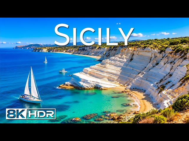Sicily 8K UHD | Italy’s Mediterranean Gem – Turquoise Coasts, Ancient Cities & Volcanic Landscapes