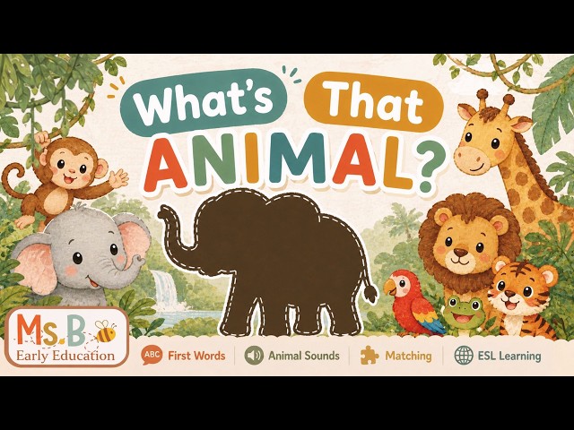 What’s That Animal? 🐘🦁 Learn Jungle & Zoo Animals, Names & Sounds for Toddlers (First Words, ESL)