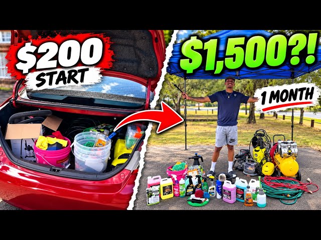 I Made $1,500 Detailing Cars With NO Social Media | $200 → Dream Car Ep. 03