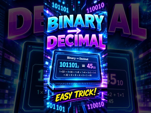 Binary to Decimal Conversion in Seconds ⚡ | Easy Trick