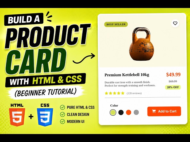 Build a Product Card with HTML & CSS (Beginner Tutorial)
