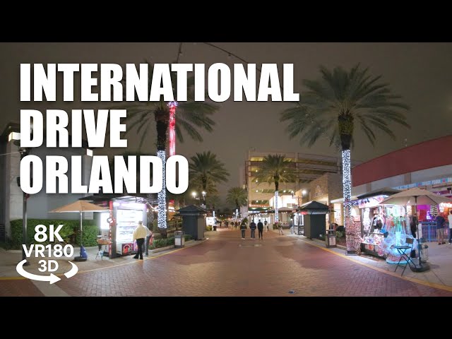 Orlando International Drive Night Walk VR180 8K 3D | Nightlife, Lights, Florida | VR视频 8K 3D動画 VR旅行