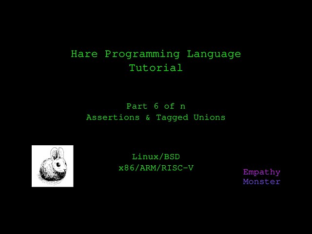 Hare Programming Tutorial | 6 of n - Assertions & Tagged Unions