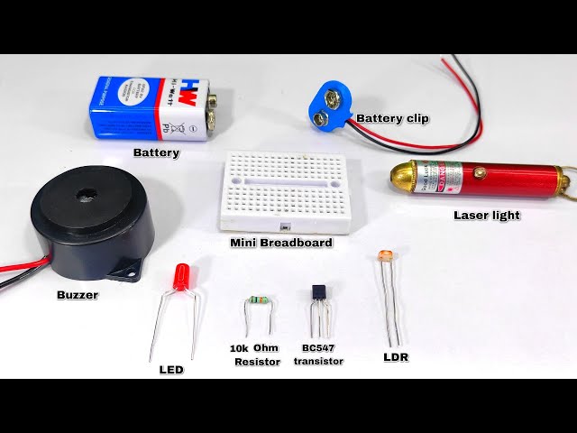 how to make a simple laser security alarm | amazing science project | thief detection alarm