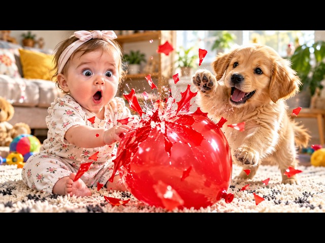 Funny Baby Moments with Cat & Dog 🐶👶🐱 Non Stop Baby Laughing & Giggles Funny Dog & Baby Puppy Video