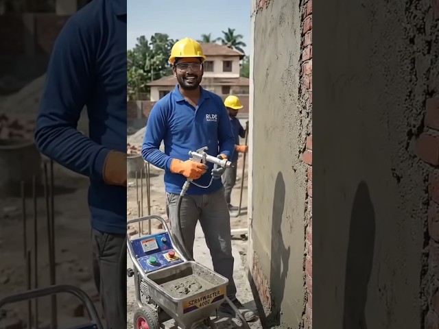 This Plastering Machine Is Absolutely Insane! 🤯🔥 #मेहनत #साइंस #हिम्मत