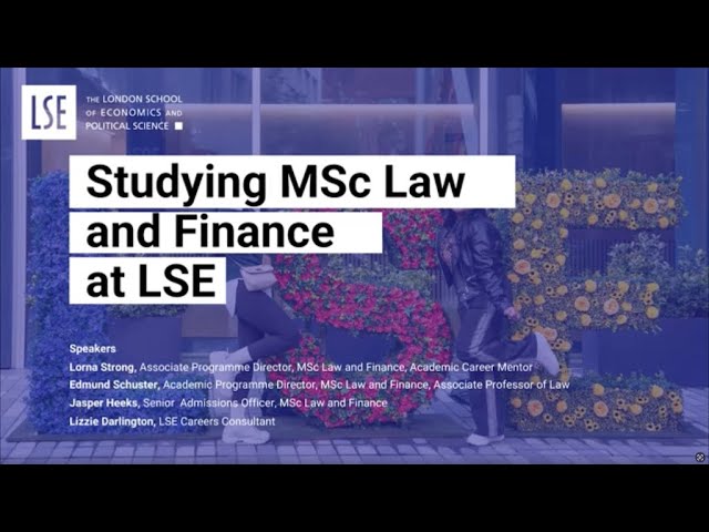 LSE MSc Law and Finance - Virtual Open Day 2025