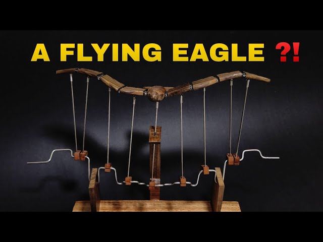 Flying Eagle From Trash Wood 🦅— It ACTUALLY Flies!  | Kinetic Art Automata