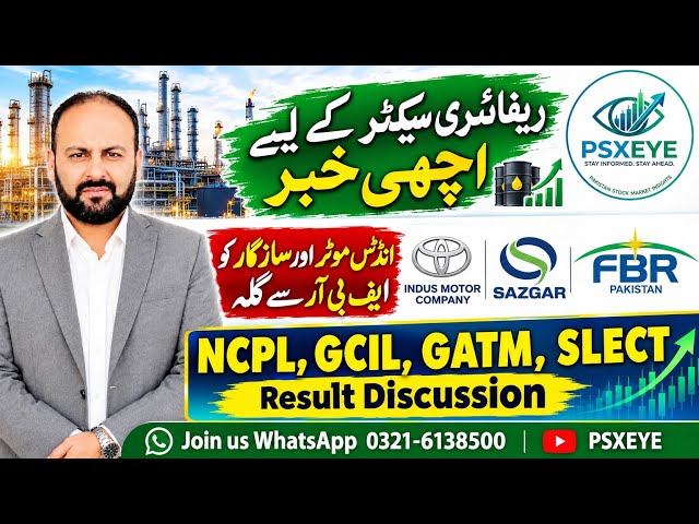 KSE-100 INDEX DISCUSSION - REFINERY SECTOR - AUTO SECTOR - NCPL GCIL GATM SLECT TECH RESULT