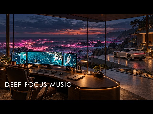 Panoramic Pink Wave Desk — Deep Focus Music for Work, Coding & Zero Distractions