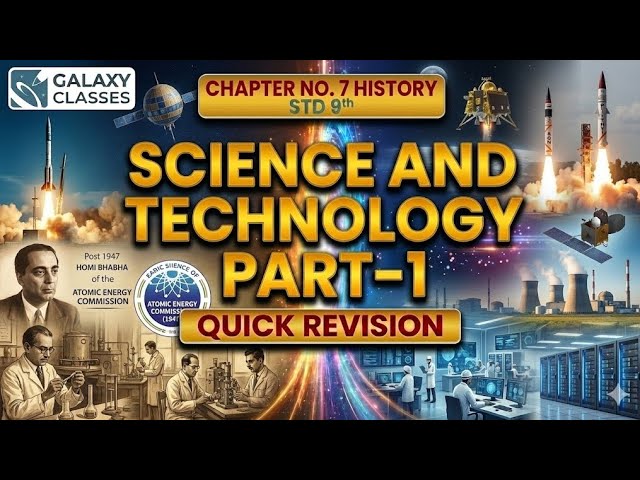 9th Std History Ch. No.7 – Science & Technology (Part 1) | Quick Revision in Hinglish | SSC | 