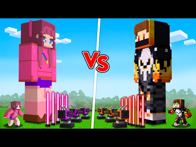 Girls vs Boys Super Statue Battle in Minecraft!!