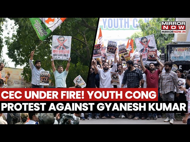 CEC UNDER FIRE! Youth Congress Protests Outside EC HQ Demanding Gyanesh Kumar's Resignation | Watch