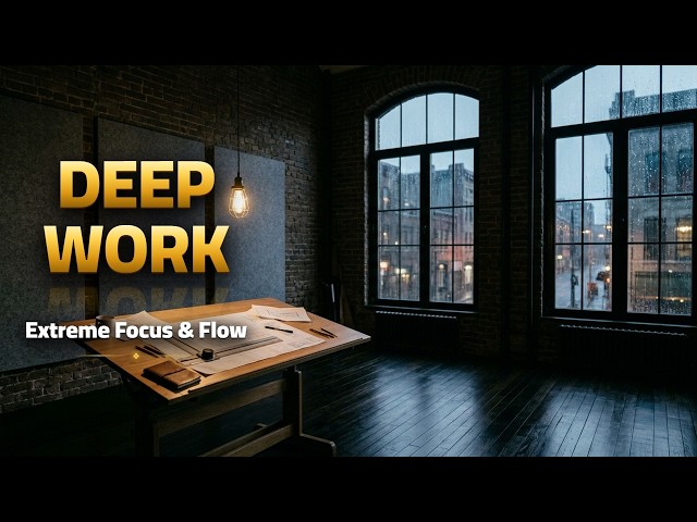 Intense Mental Flow: Soft Rain Ambiance & Atmospheric Study Chords | 2 Hours Concentration