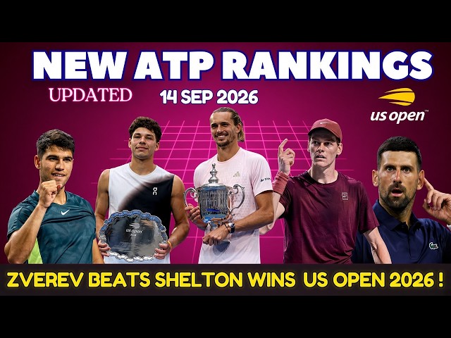 US OPEN ATP RANKINGS SHOCK! ZVEREV WINS, SHELTON RISES, ALCARAZ FALLS & DJOKOVIC COLLAPSES!