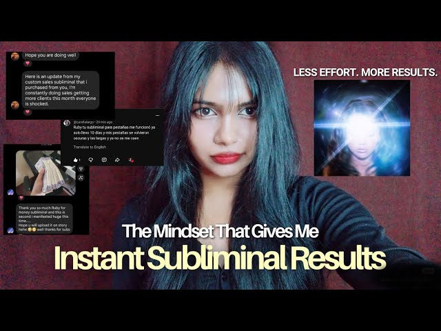 How I Get Instant Results From Subliminals Every Time - MINDSET SHIFT