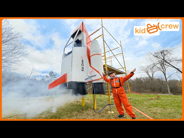 Launching kids Space Shuttle to International Space Station to fix computer. Educational | Kid Crew
