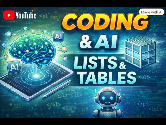 Web Development with AI Master HTML Lists & Tables Full Guide #WebDevelopment #HTML #AICoding
