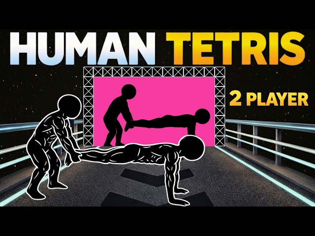 8 MIN🔥 HUMAN TETRIS CO-OP x 2 Player | Immersive Interactive Warm Up | Viral Interactive Game | FULL