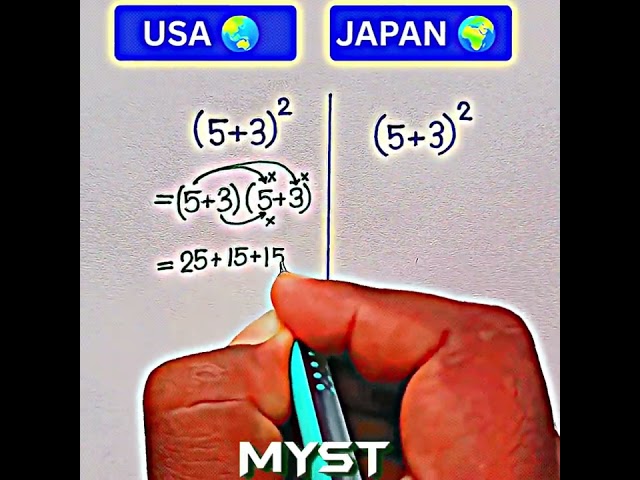 USA vs Japan solving (5+3)^2 😲🥶🔥 #shorts