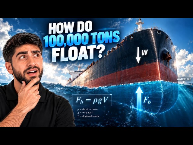 How does a 100,000 TON ship FLOAT?! - Buoyancy explained - IB Physics A.2.