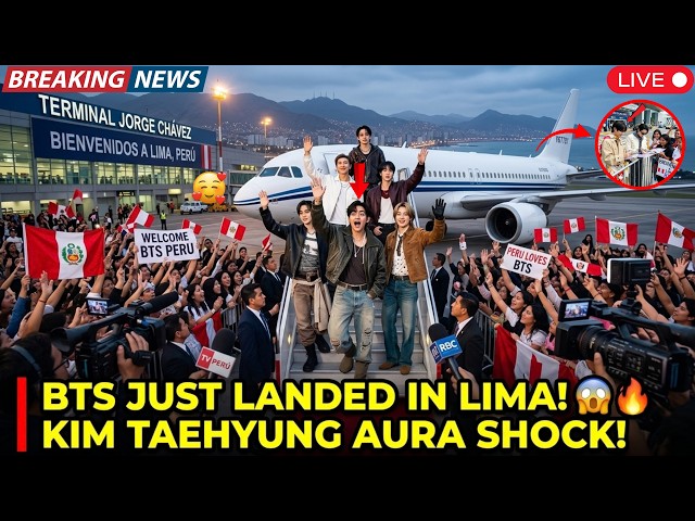 🚨1 Minute Ago😱 BTS ARRIVES IN LIMA, PERU IS READY! Kim Taehyung AURA SHOCKS ARMY in Peru!