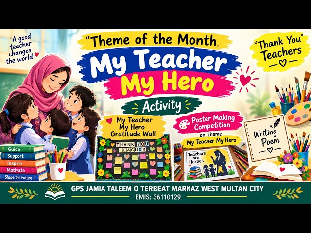 My Teacher My Hero ❤️ | Creativity and Art | Theme of the Month | Gratitude Wall  Grade 3