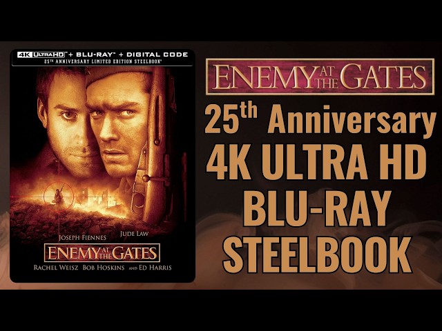 Enemy At The Gates 25th Anniversary 4K UHD + Blu-ray + Digital Limited Edition Collectible SteelBook