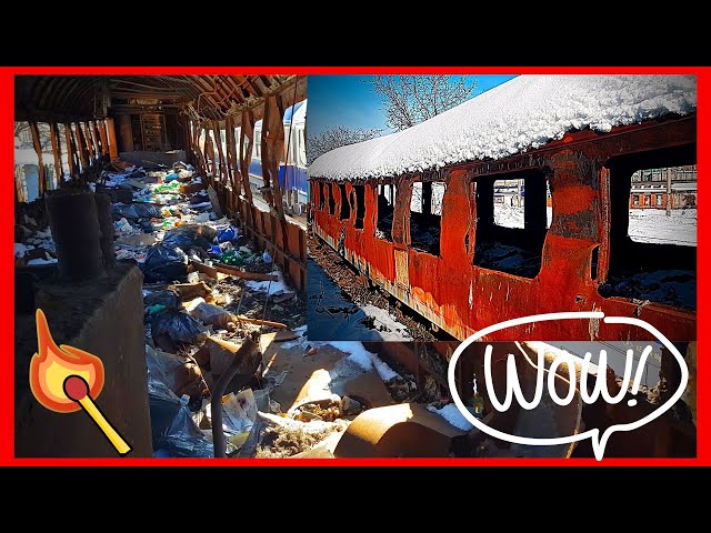 Exploring Abandoned Burned Train - SCARY!!!