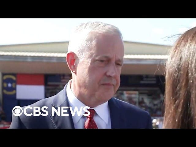 North Carolina GOP Senate nominee Michael Whatley reacts to farmer's criticism of tariffs, gas costs