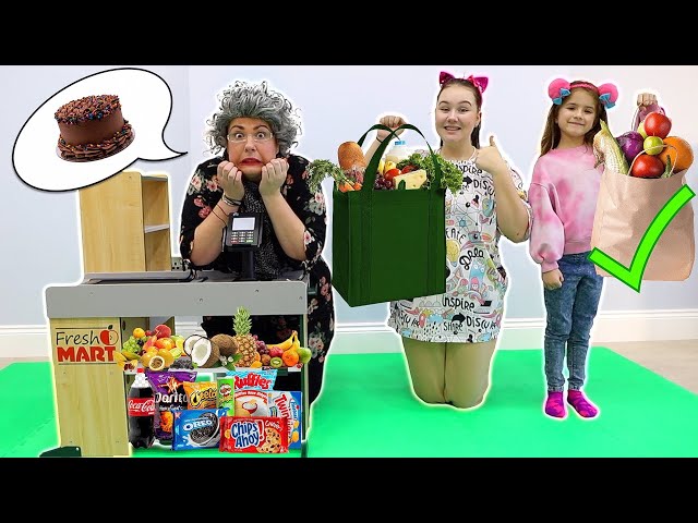 Ruby helps Bonnie make healthy choices at the supermarket