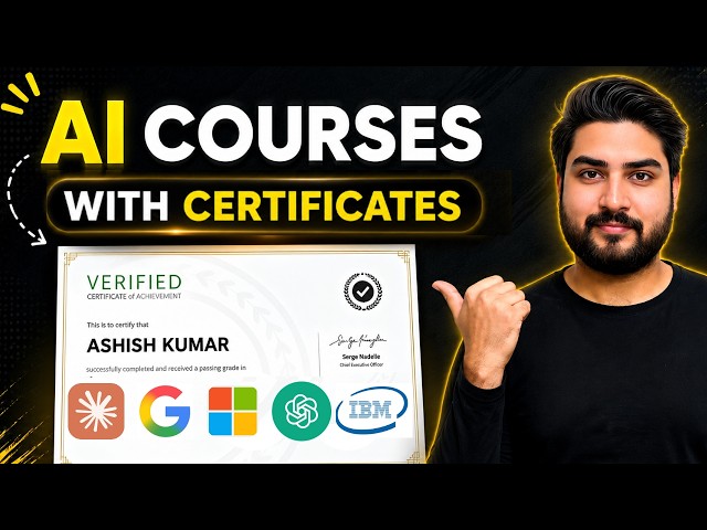 Top 6 FREE AI Courses with Certificates🔥Learn From Google, IBM, Microsoft and More