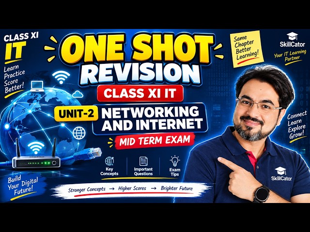 Class 11 IT 802 | Unit 2 Networking & Internet | ONE SHOT REVISION 🔥 | Mid Term Exam 2026