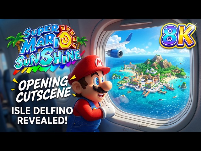 Super Mario Sunshine (GameCube) Opening Cutscene Upscale 8K