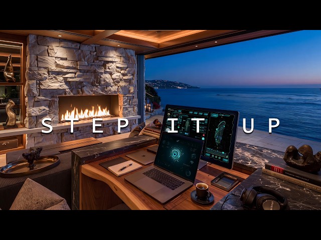 Deep Work Music — Fireside Oceanfront Study for Calm Focus & Productivity