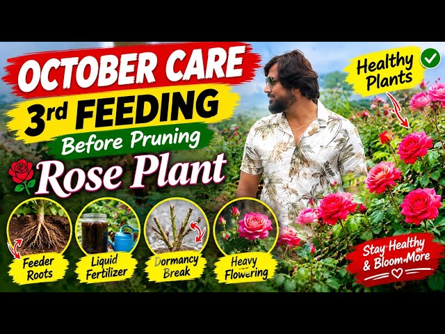 October Month 3rd Feeding Before Pruning Heavy Flowering White Roots,Calcium Nitrate,fertilizers🌹🌹🌹
