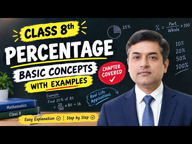 Class 8 Maths | Percentage | Basic Concepts with Examples | Easy Explanation