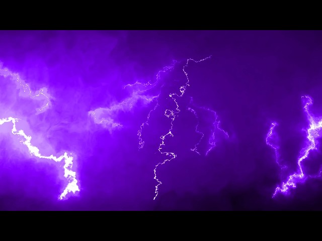 4K Purple Screen Thunderstorm | 10 Hours of Intense Lightning
