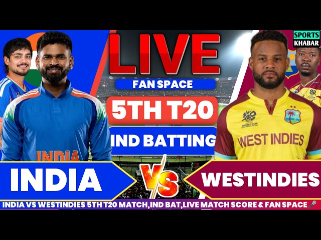Ind vs Wi 5th T20 Match Ind Bat | India vs Westindies Live Cricket Analysis & Fan Space🎤