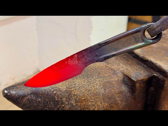 Forging a Razor Sharp Knife from an Adjustable Wrench | Knife Making