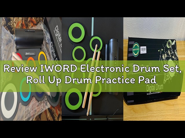 Review IWORD Electronic Drum Set, Roll Up Drum Practice Pad Midi Drum Kit with Headphone Jack Built-