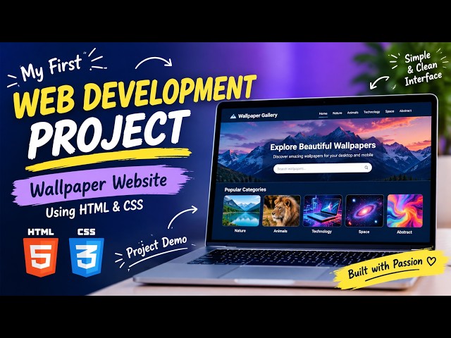 My First Web Development Project 🚀 | Wallpaper Website Using HTML & CSS | Project Demo