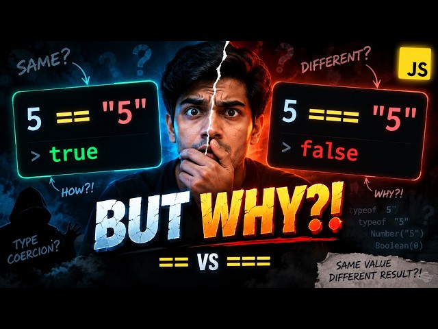Why 5 == "5" is TRUE?  JavaScript == vs === Explained | The Quiet prof