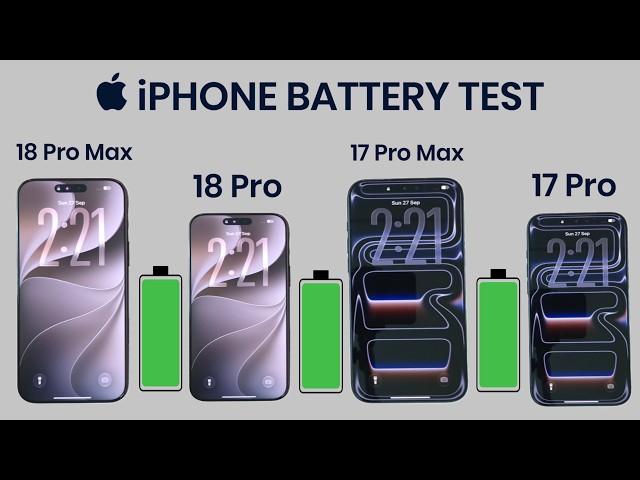 iPhone 18 Pro Max vs 18 Pro vs 17 Pro Max vs 17 Pro Battery Test | IOS 27 Battery Drain Test