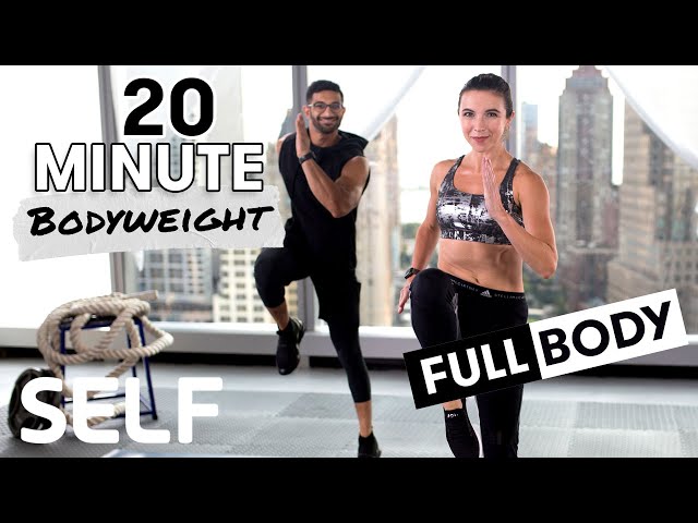 20-Minute HIIT Full Body Bodyweight Workout - No Equipment at Home | SELF